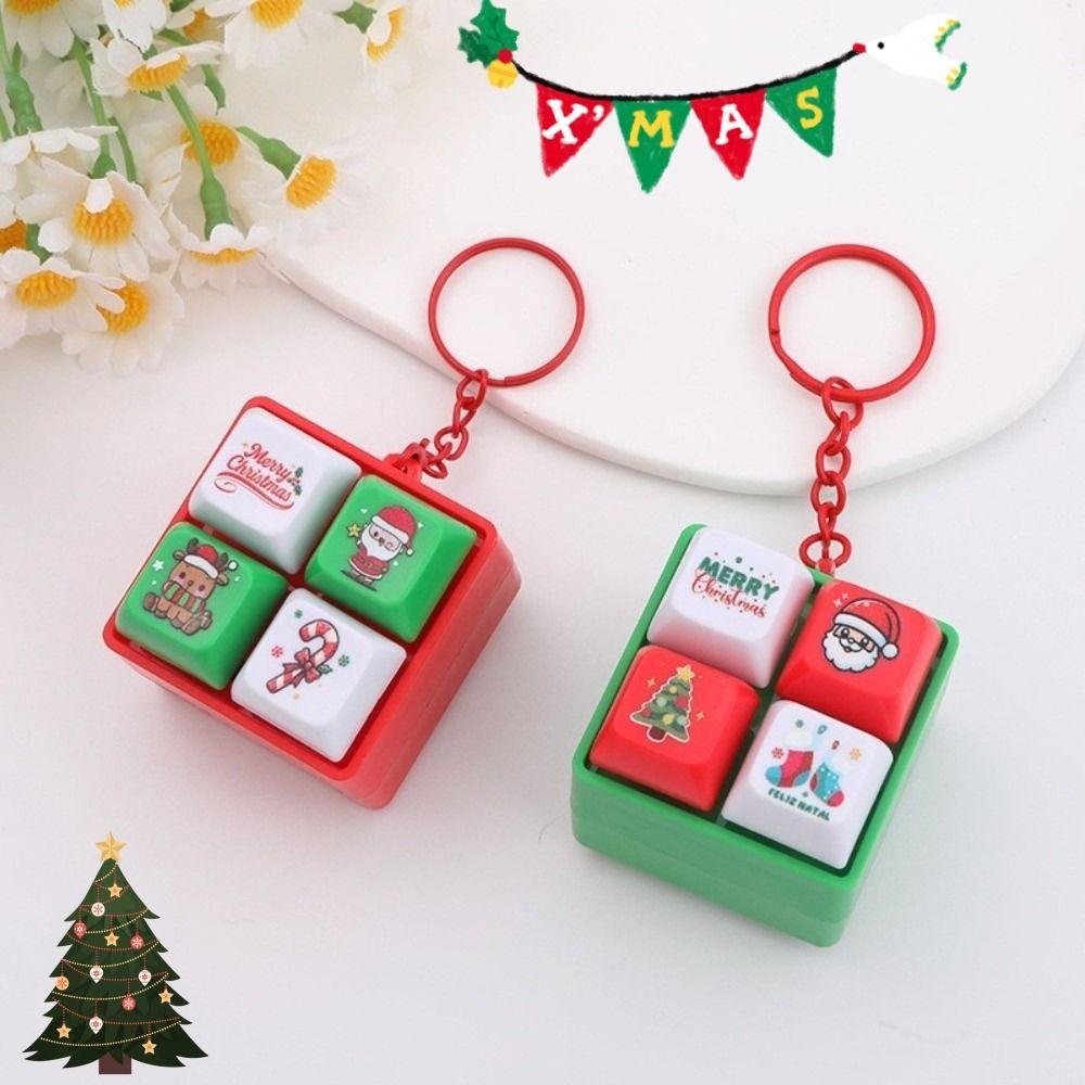 Anti Stress Finger Keyboard Games Keychain Fidget Decompression Couple Keychain Christmas Gifts