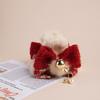 Bow Christmas Hair Claw Ball Christmas Shark Clip Cute Winter Plush Claw Clip  Girl