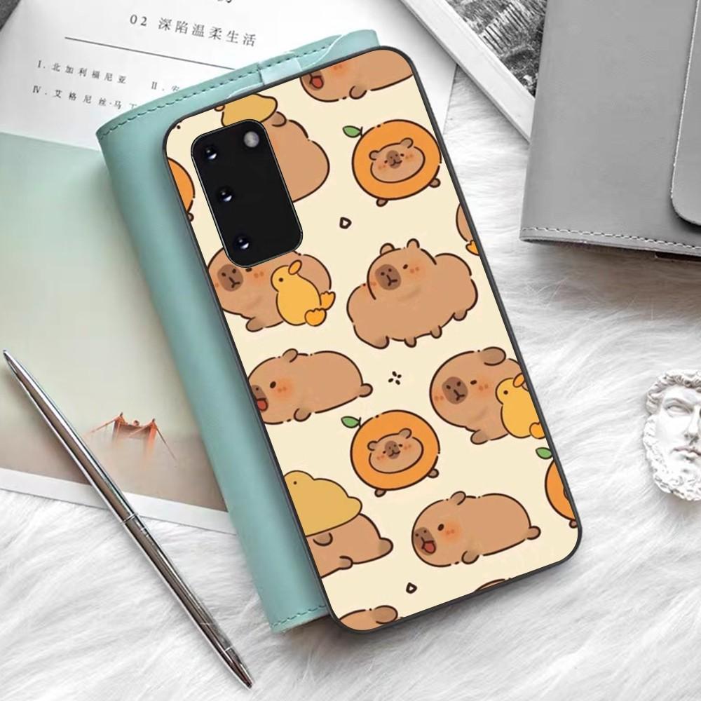 Cartoon Capybara Phone Case Silicone PC+TPU For Samsung S10 20 30 22 23 24 Plus Lite Ultra Cover