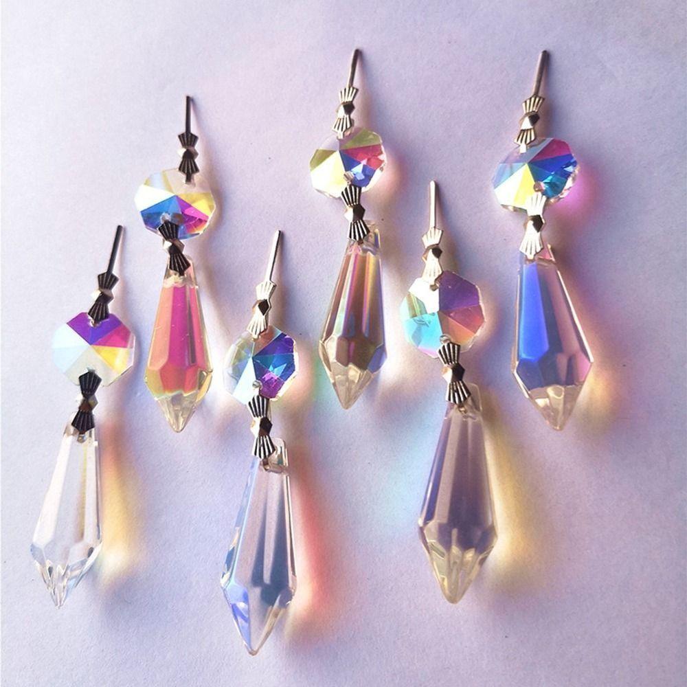 Shiny Glass Home Decor Hanging Crystal Pendant Crystal Ornament Chandelier Parts Prisms Pendant