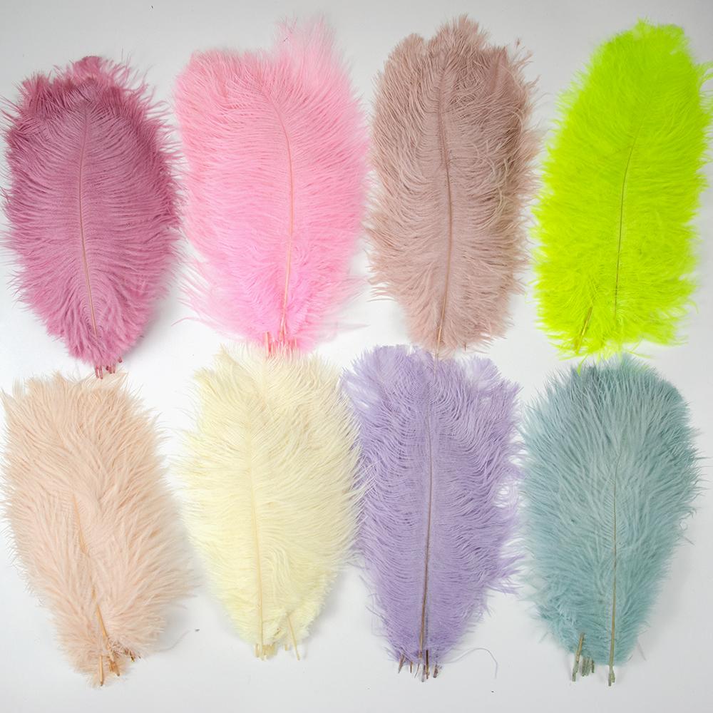 15-20 20-25 30-35CM Natural Ostrich feathers Centerpiece Multicolor Ostrich Feathers Party Table Vase Decoration plumas 10PCS