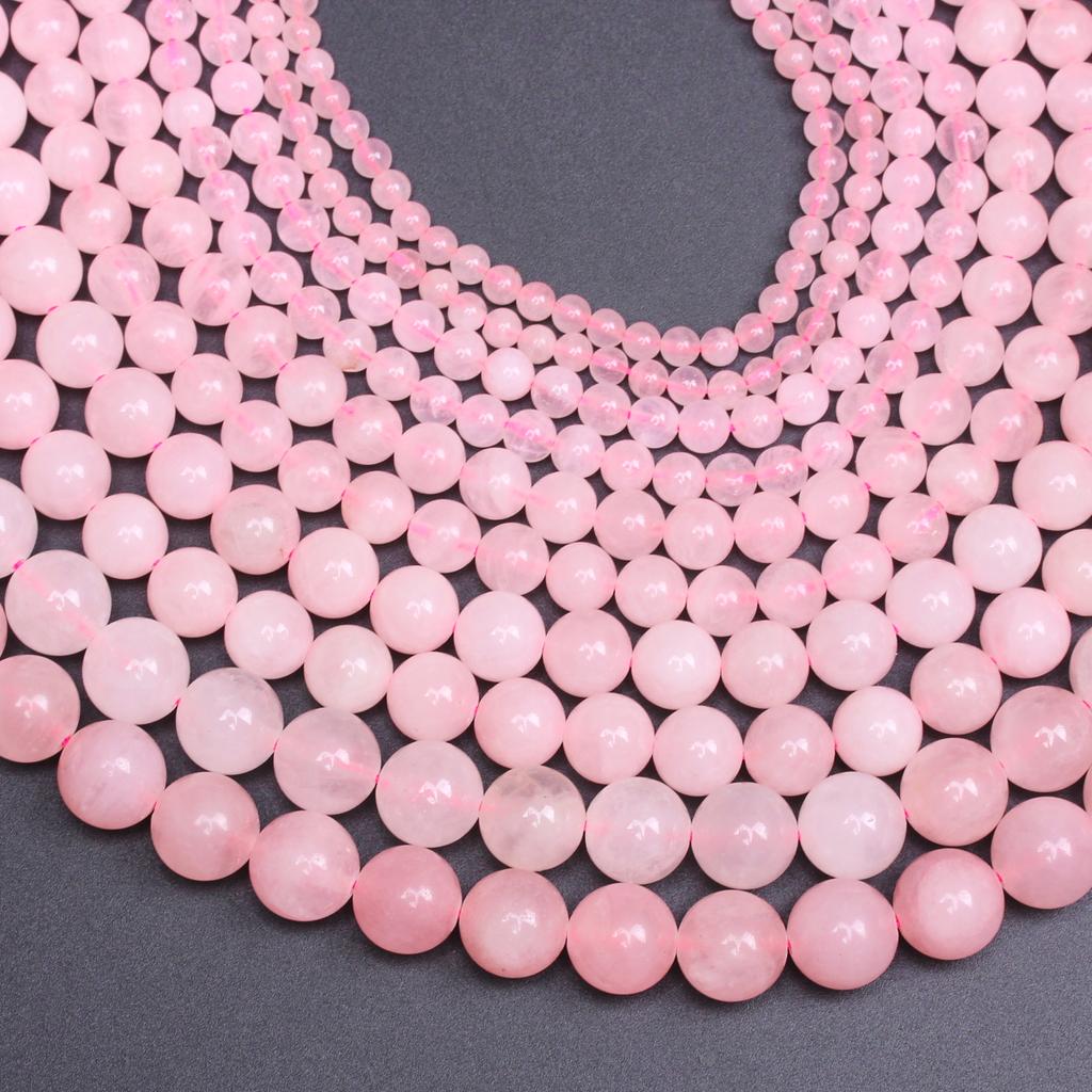 15-40 шт. 4/6/8/10/12 мм порошкообразные хрустальные бусины круглые розовые натуральные камни свободные бусины DIY ожерелье брелок ювелирные изделия ручной работы материал оптом