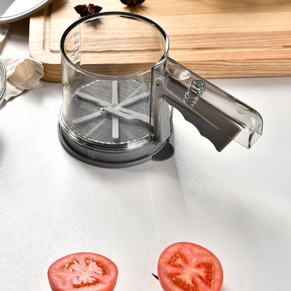 PP Stainless Steel Baking Sieve 2-Layer Powder Sifter Practical Flour Sifter Baking