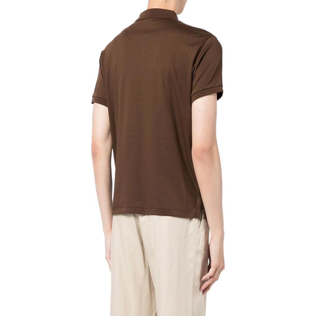 Polo Ralph Lauren Polo Pony Solid Straight Fit Logo Embroidered Short Sleeve Polo Shirt Men tops Brown 710652578-140