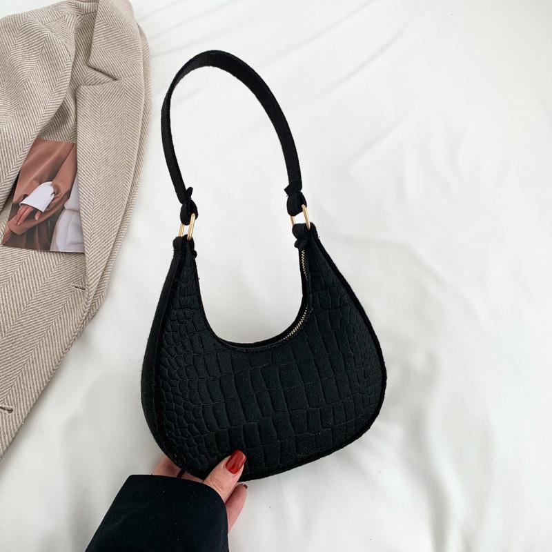 Stylish Minimalist Crescent Bag For Women In Chic Black Coffee Green Orange And Burgundy