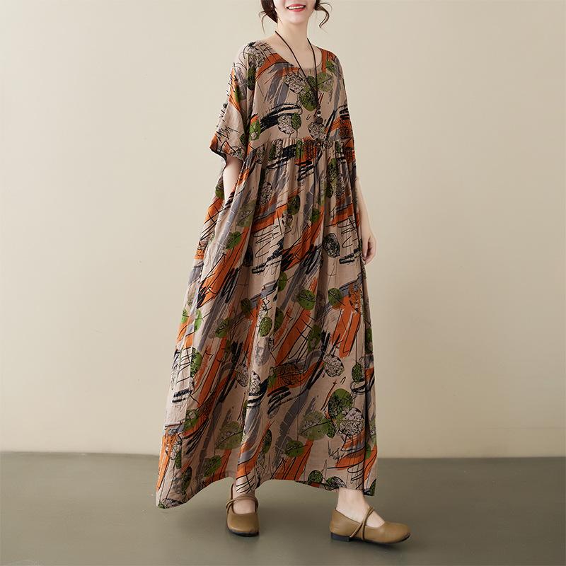 Летнее платье Art Retro свободного кроя с короткими рукавами для женщин