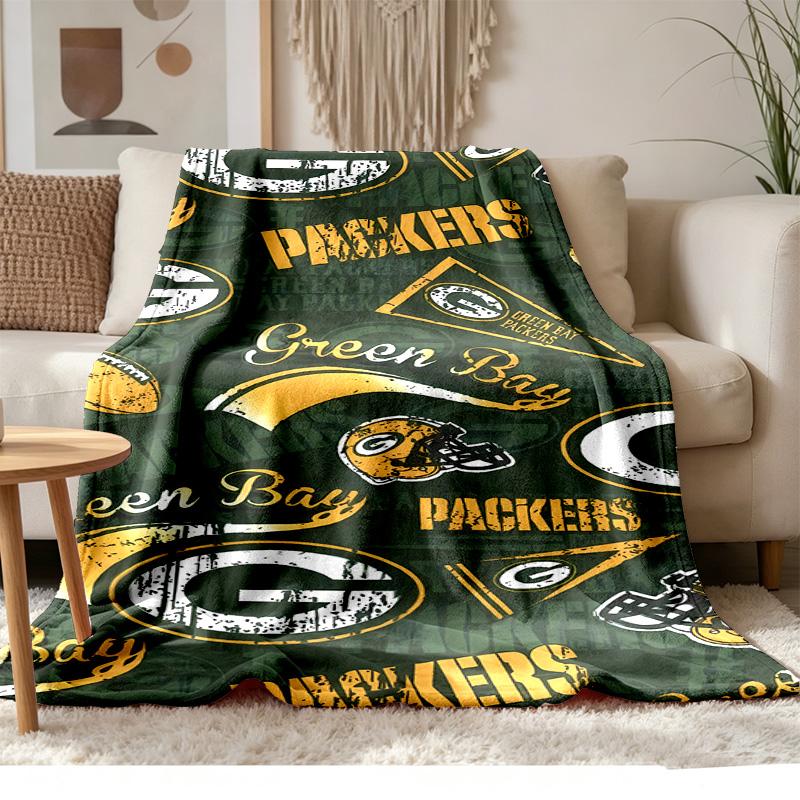 Green Bay Packers Soft and comfortable flannel Suitable for sofas living rooms outdoor camping travel and also makes a great anniversary gif