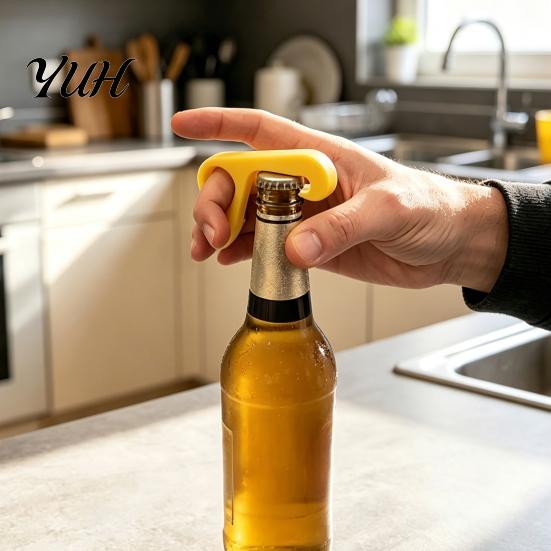Finger Ring Bottle Opener 3D Printed Opener, Compact Portable Beer One-Handed Soda Cap Remover, Heavy Duty Tool Ergonomic Jar Lid Remover for Kitchen
