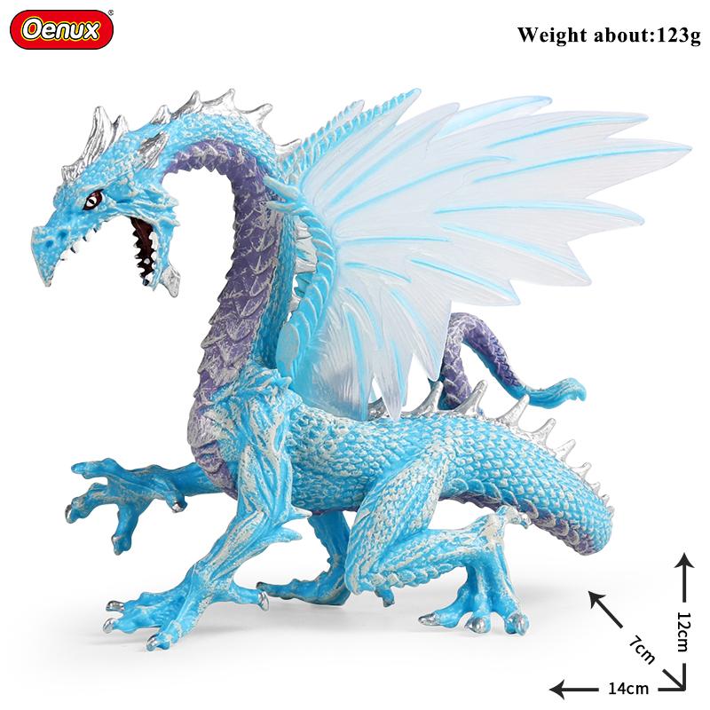 Oenux Original Savage Dinosaurs Myth Dragon Animals Model Fire Bull Octopus Monster Crab Action Figures Kids Collection Toy Gift