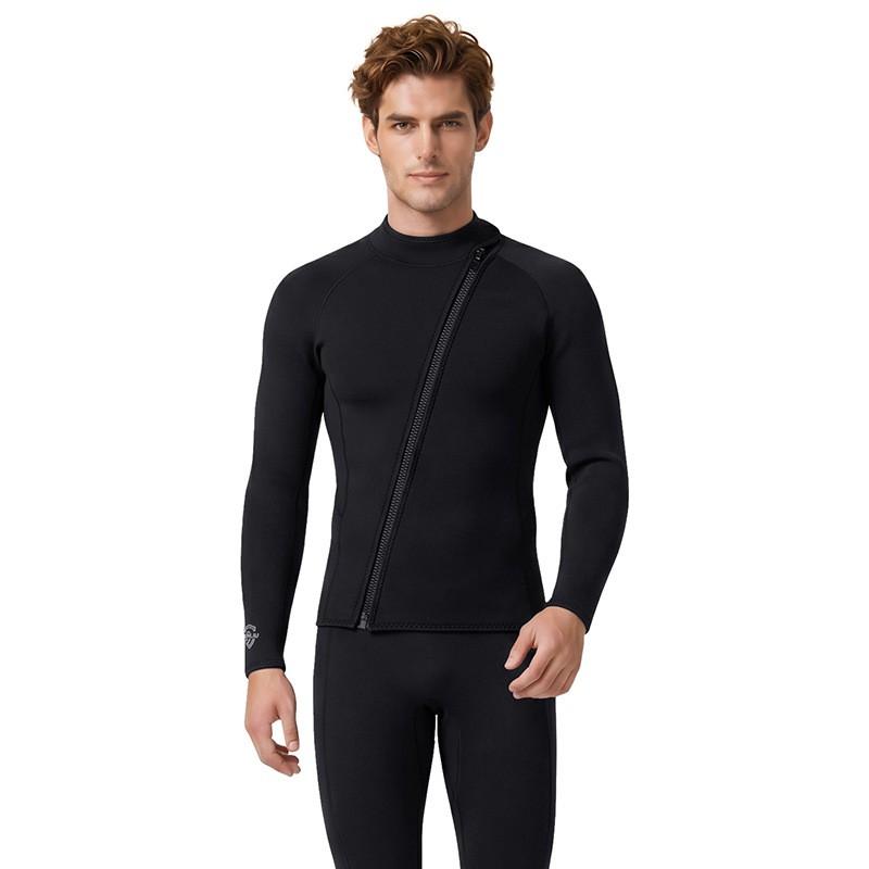 2MM Long Sleeve Wetsuit Top Men Women Plus Size Thermal Snorkeling Surfing Winter Swimming