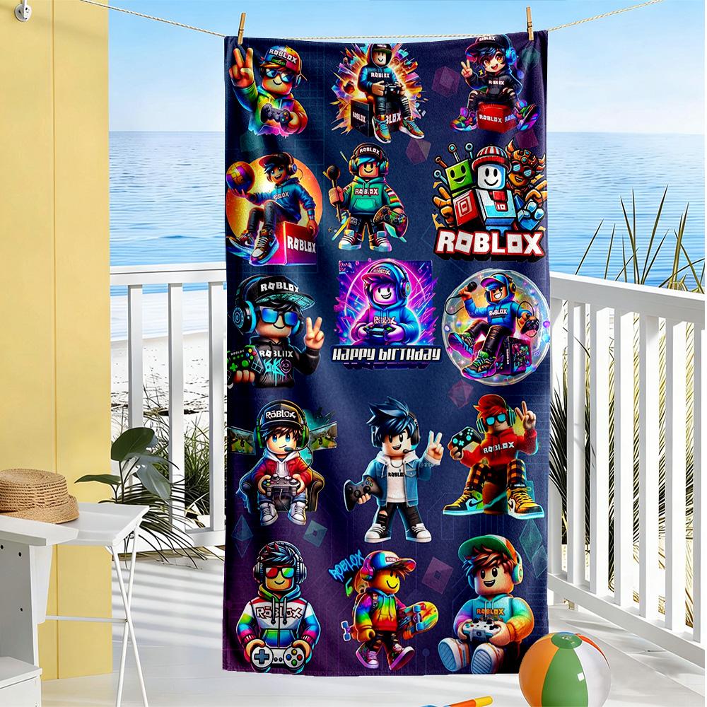 Roblox Beach Towel Super Soft Microfiber Quickdry Fabric Comfortable Lightweight Suitable for Swimming, Gym, Camping, Yoga Vacation