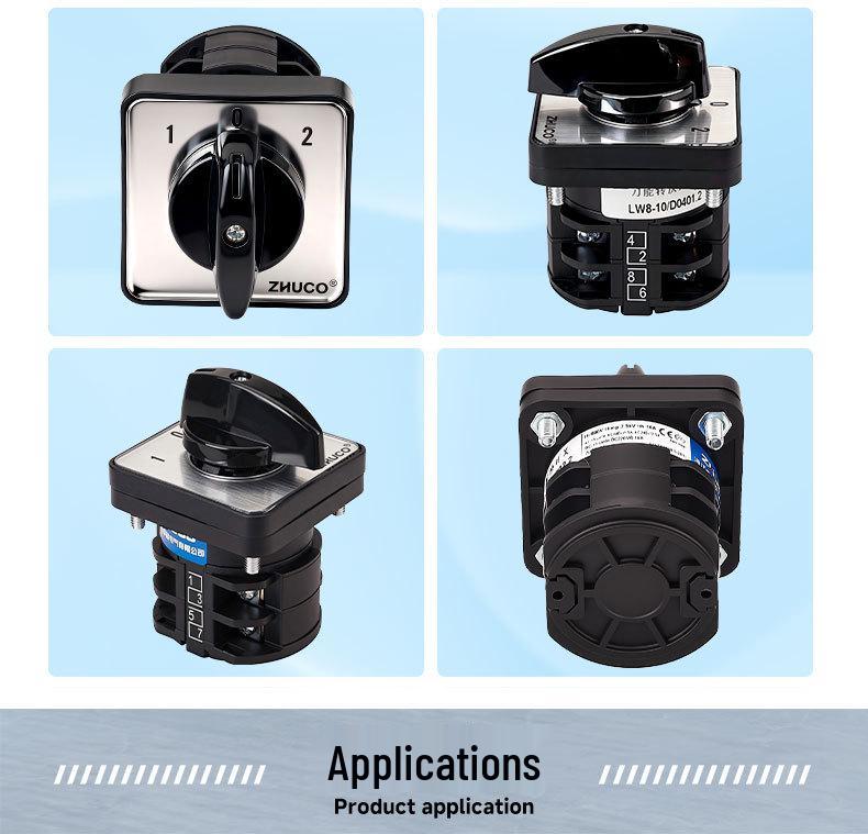 Zhuochao LW8-10/D0401.2 Three-Speed Two-Position Universal Changeover Switch, 102 Panel
