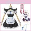 Nekopara Chocola Vanilla Костюм для косплея горничной-кошки Парик Дышащий Изысканное исполнение