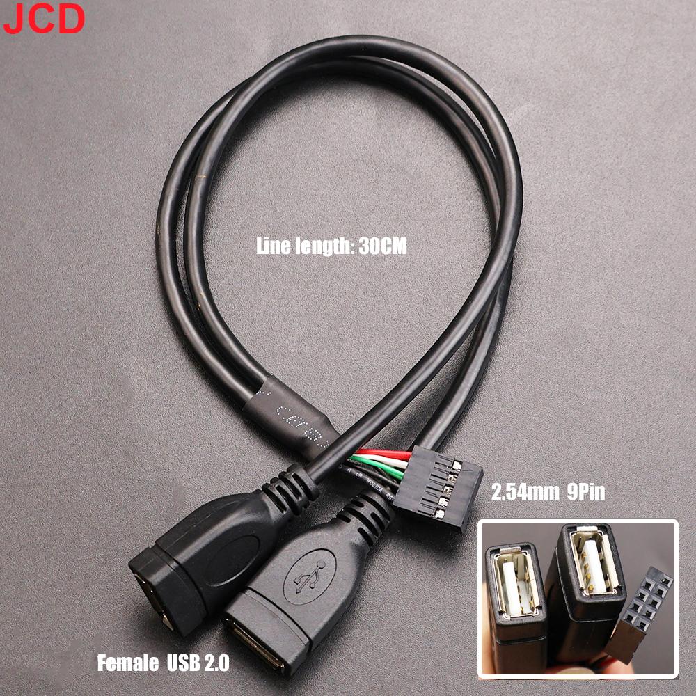 JCD 30/50 см Материнская плата 9-контактный в USB 2.0 Две удлинительные линии Основная плата Разъем «Папа»/«Мама» на Двойной USB 2.0 Разъем «Мама» Адаптерный кабель