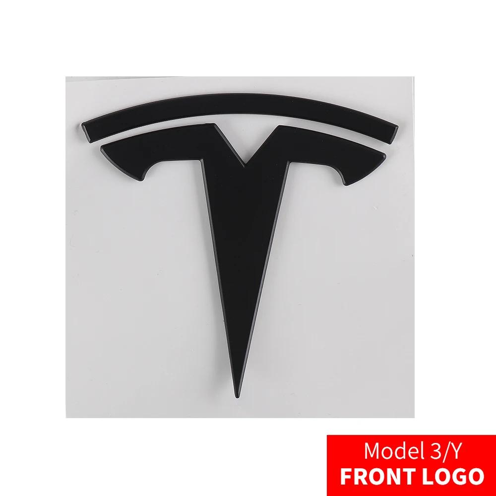 Автомобильная наклейка Tesla Логотип на переднюю часть автомобиля Tesla Логотип на задний багажник Наклейка для Model 3 Mode Y металлический логотип замена передних и задних логотипов