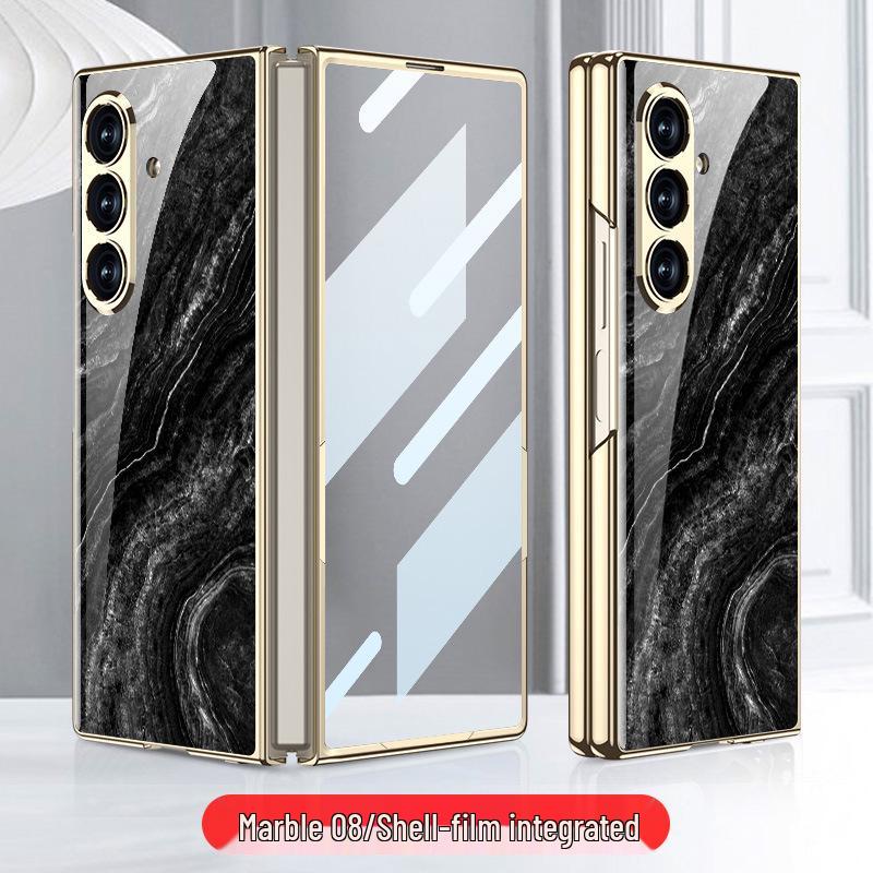 Складывающийся чехол Samsung Z Fold7 Мрамор: Стильная и модная стеклянная крышка для женщин
