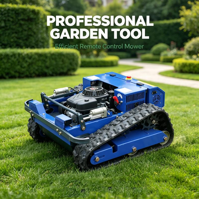 Heavy Duty Crawler Gas RC Lawn Mower Tracked Remote Control Grass Cutter for Hillside