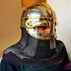 Viking Chainmail Helmet Vandal Medusa Steel and Brass Helmet Hand-Forged Chainmail Armor Medieval Warrior Gift