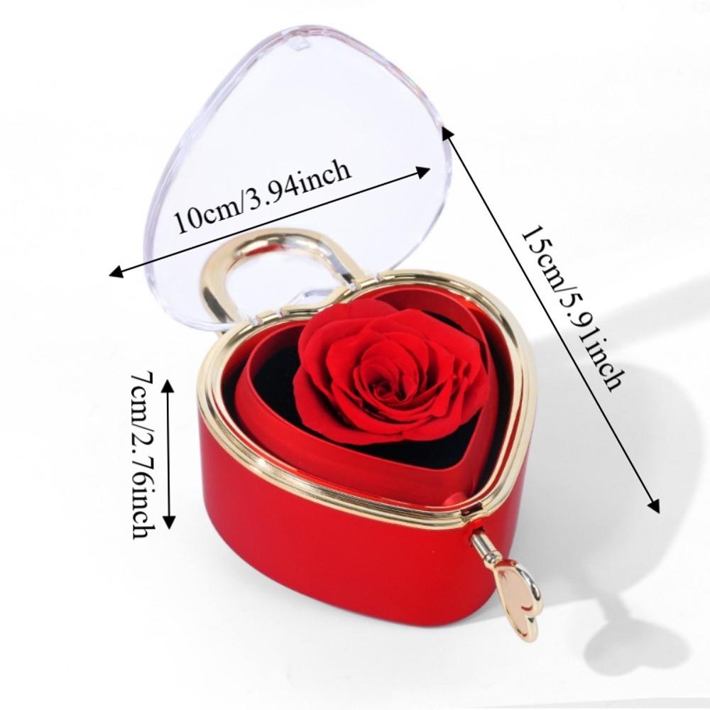 Luxury Heart-shaped Padlock Jewelry Box Rotation Valentine's Day Gift Box Finger Ring Box Proposal