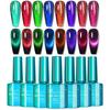 12D Gemstone Cat Eye Glue Bright Meteor Cat Eye Glue Laser Nail Polish Glue Light Therapy Nail Polish