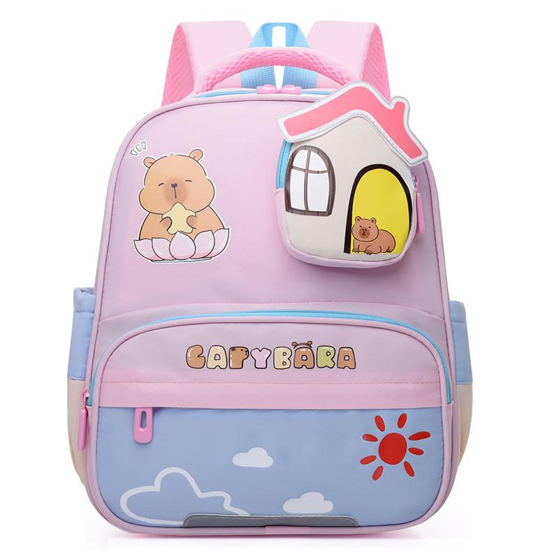 Charming Cartoon Versatile Backpack For Young Kids In Soft Pastel Variants Color