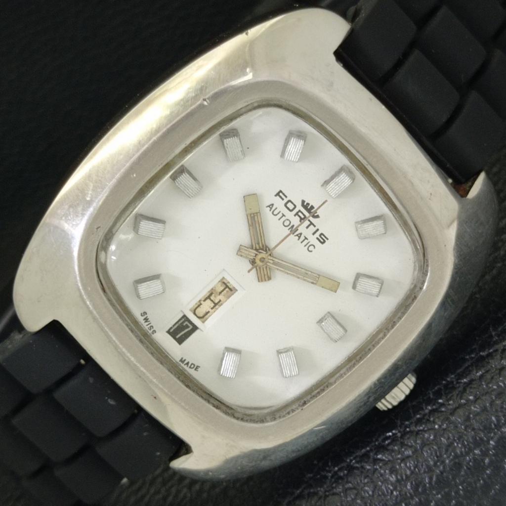 Б/У DAY&DATE @ 6 FORTIS AUTOMATIC 2789 ШВЕЙЦАРСКИЕ МУЖСКИЕ ЧАСЫ С БЕЛЫМ ЦИФЕРБЛАТОМ a432202-2