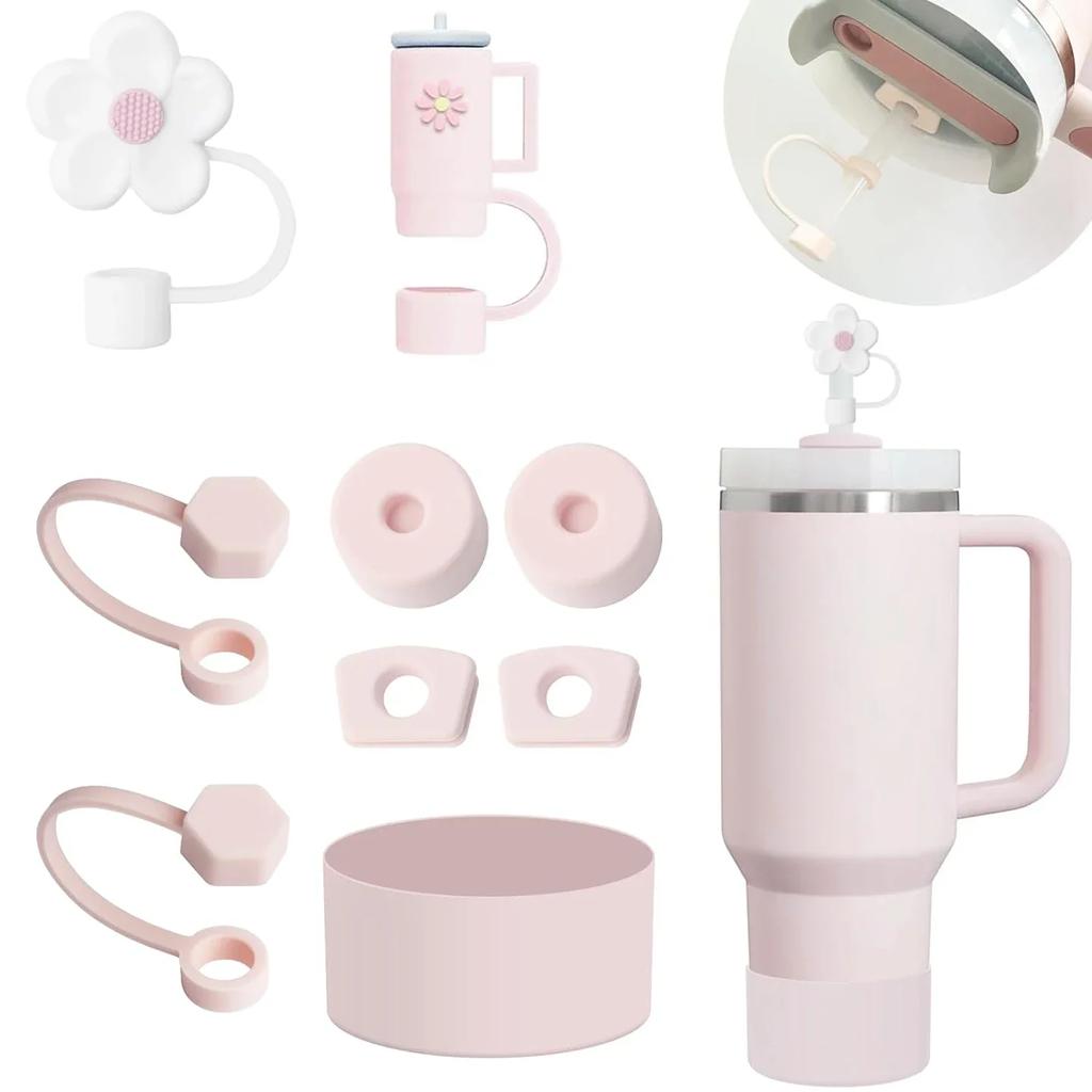 Набор из 9 аксессуаров, плюс 6 силиконовых заглушек, защищающих от проливания, 2 крышки для трубочек диаметром 9-10 мм, 1 чехол для Stanley Cup