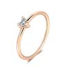 ZHOUYANG Dainty Ring For Women Little Heart Thin Knuckle Ring AAA+CZ Light Yellow Gold Daily Fashion Jewelry KAR173