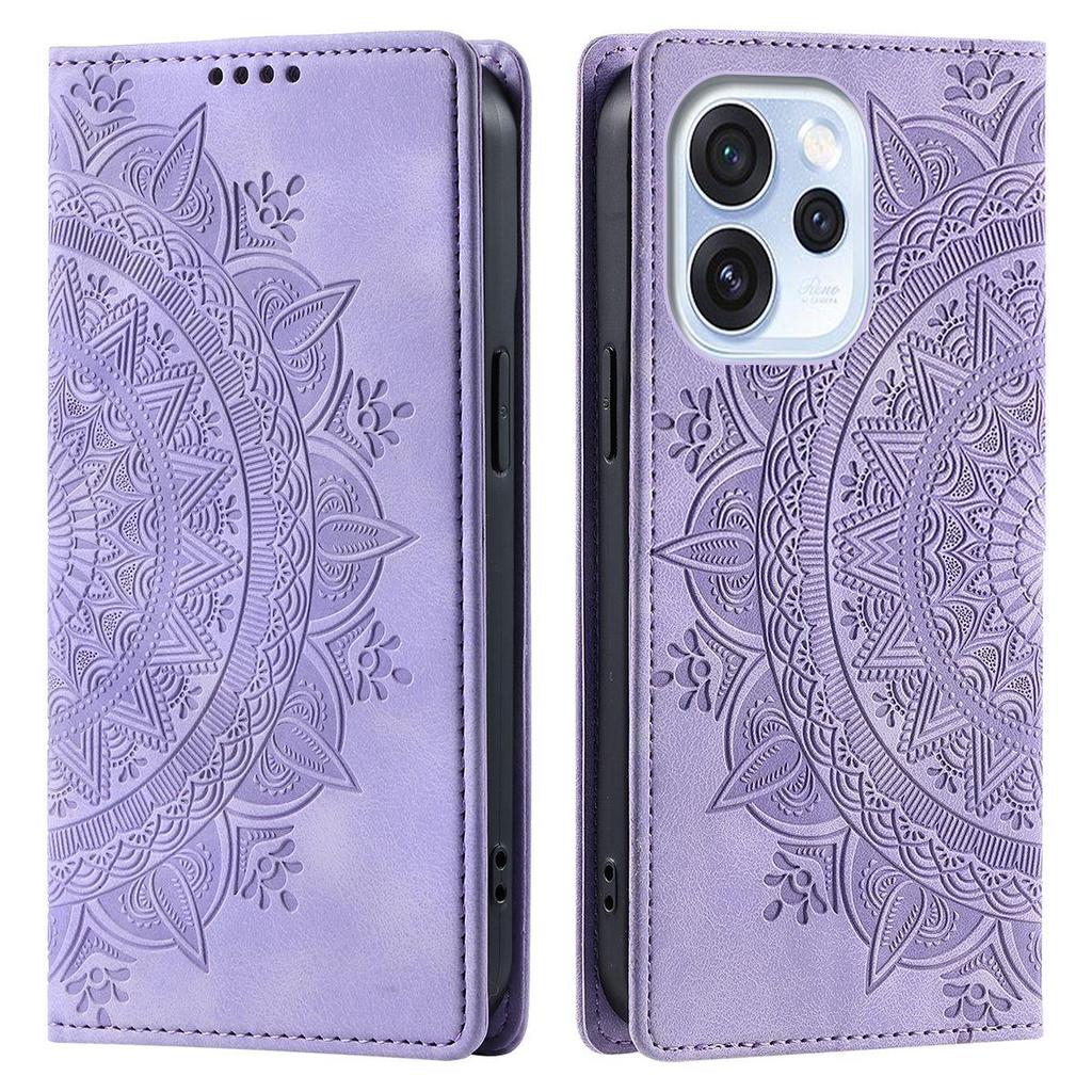 Для OPPO Reno15 Pro 5G, Reno15 F 5G, чехол-бумажник с откидной крышкой из PU-кожи с тиснением «Мандала», с магнитной застежкой