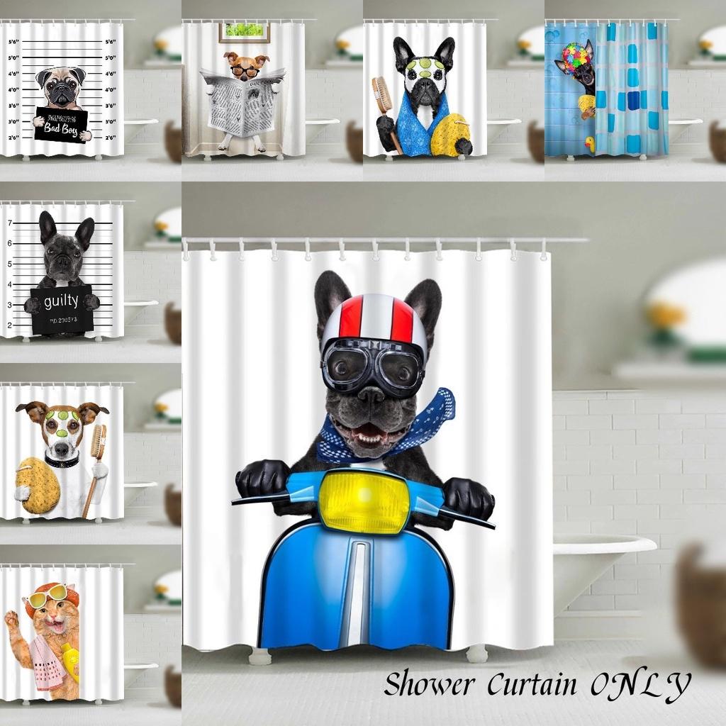 Милая шторка для душа с животными для собак и кошек, водонепроницаемая и прочная