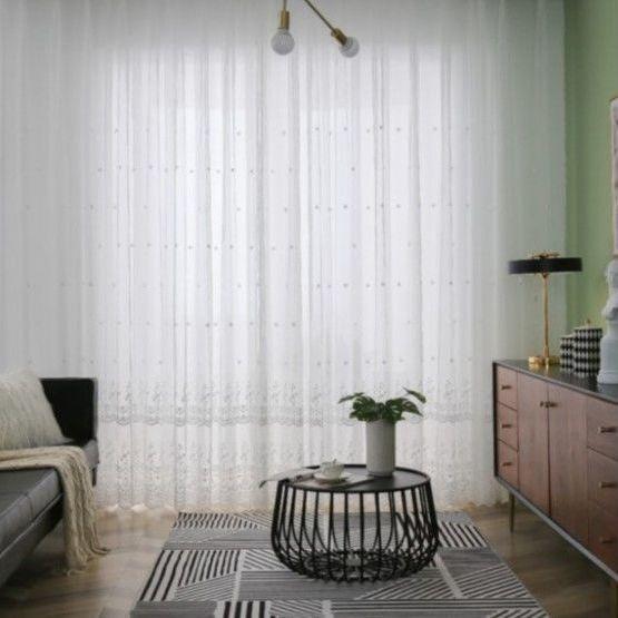 Кружевные занавески, спальня, гостиная, скандинавские занавески, разделительные занавески из марли, защита от солнца и ультрафиолета, пасторальная маленькая свежая белая пряжа