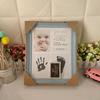 Newborn Hand and Foot Print Ornaments Full Moon 100 Day Photo Frame with Craft Ink Pad Home Decoration Baby Kids Birthday