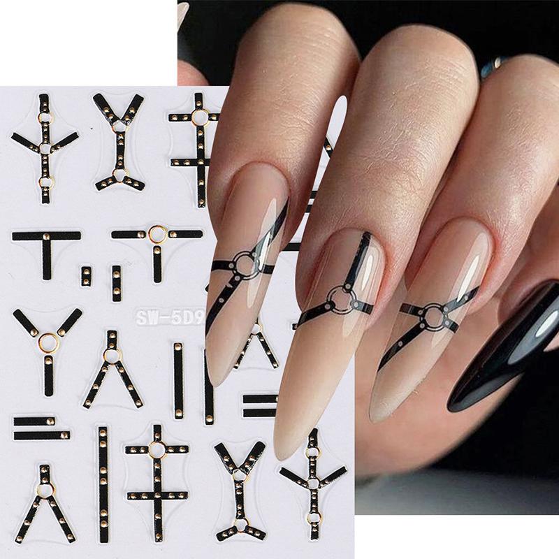 1 лист Y2K выгравированные летние маникюрные наклейки на ногти насекомые божья коровка цветок 5D самоклеящиеся украшения для ногтей