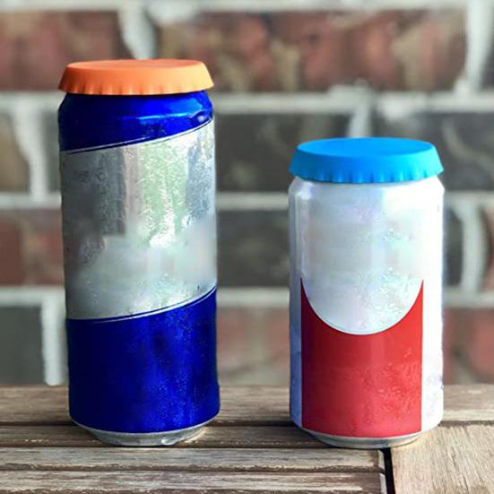 6 шт. крышка банки для газировки, герметичная, герметичная, гибкая, многоразовая, легко моющаяся, силиконовая банка для напитков, однотонный Топпер