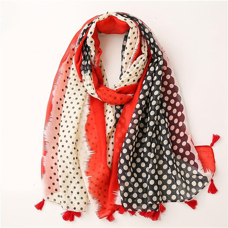Designer Brand Women Scarf Classical Print Lady Shawls Cotton Feeling Soft Oversize Hijabs Neck Headband Tassel Foulard