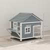 Wooden Cat House, 2-Story Cat Den with Waterproof Flip-Up Roof, Side Platform, 101x72.5x81cm, Grey