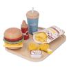 Деревянный игровой набор для гамбургеров быстрого приготовления, реалистичные обучающие кухонные принадлежности, игрушка для мальчиков и девочек
