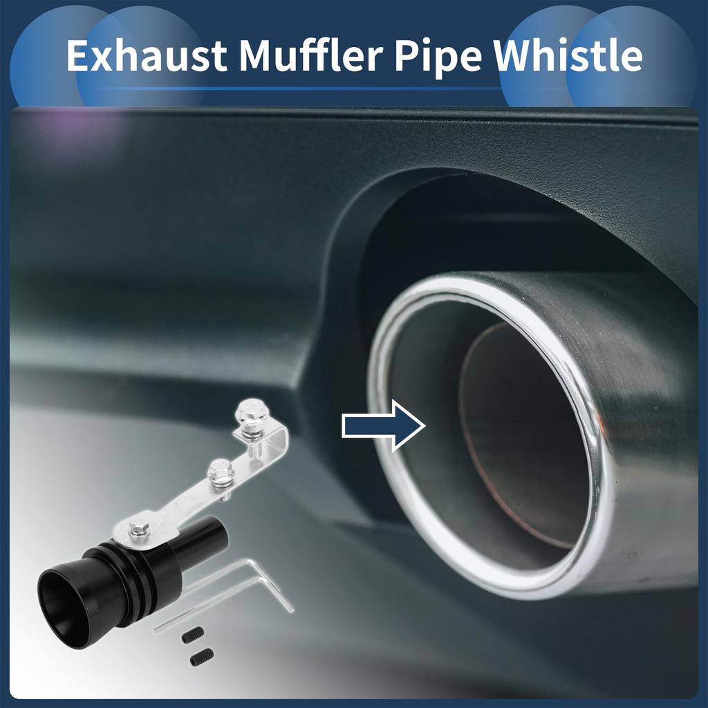 INFINAUTO Turbo Sound Exhaust Muffler Pipe Whistle Rear Tail Pipe XL Vehicle Bike Frame Manufacturer Aluminum Black 1 Set