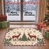 1pc, 2D Flat Printing, Vintage Christmas Double Reindeer Christmas Tree Living Room Bedroom Entryway Doormat, Non-Slip Machine Washable Easy-to-Clean