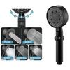 Multi Functional High Pressure Shower Head with 5 Modes  High Pressure Handheld Shower Head with ON/Off Switch  Water Saving  Easy to Install  Black