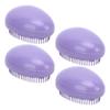 4 Pcs Egg Shape Detangling Hair Brush Wheat Straw Massage Comb Detangler Brush for Curly Long Thick Hair