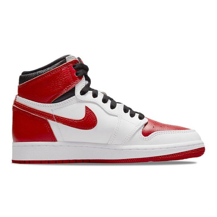 Детские кроссовки Air Jordan 1 Retro High OG GS Heritage Red White University-Red 575441-161