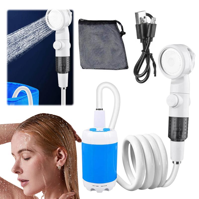 Rechargeable Outdoor Shower Head Sprayer with Digital Display 4000mAh Rechargeable Shower Pump for Camping Hiking Traveling