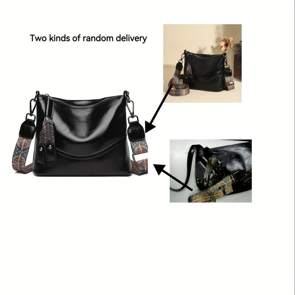 Женская сумка через плечо в винтажном стиле, просторные сумки через плечо с регулируемым ремешком, застежкой-молнией, множеством карманов, легкий модный дизайнерский кошелек