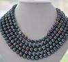 ДЛИННОЕ Ожерелье из круглого павлиньего черного пресноводного жемчуга диаметром 7-8 мм длиной 100 дюймов
