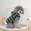 Клетчатый свитер с капюшоном для собак, зимний двуногий свитер для домашних животных с капюшоном, теплое зимнее пальто для собак, одежда для маленьких собак и кошек