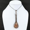 Sunstone Copper Wire Wrapped Pendant Unique Guitar Pendant Gemstone Copper Jewelry Handmade Designer Pendant Wrapped Pendant Gift For Mother