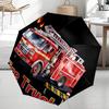 Автоматический зонт на тему пожарной машины, легкий и портативный, 8 спиц, идеально подходит для путешествий на свежем воздухе, дней рождений, Рождества, подарков.