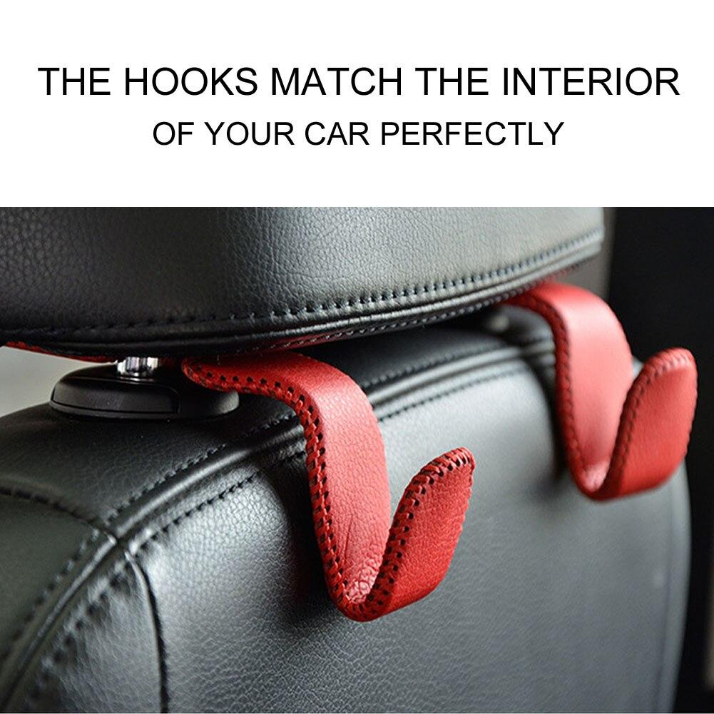 Держатель для хранения для автомобильных подголовников, крючки, подвесные кошельки, автозастежка, органайзер на заднее сиденье, искусственная кожа, задняя стойка