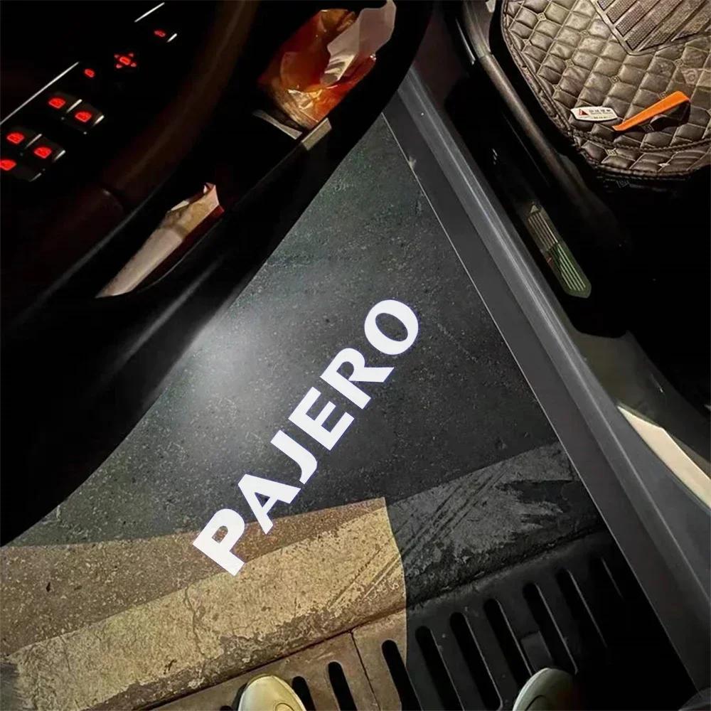 2 шт. Светодиодная лампа подсветки двери автомобиля для Mitsubishi Pajero v87 v93 v97 V80 Светодиодный проектор для входа в автомобиль Аксессуары для интерьера